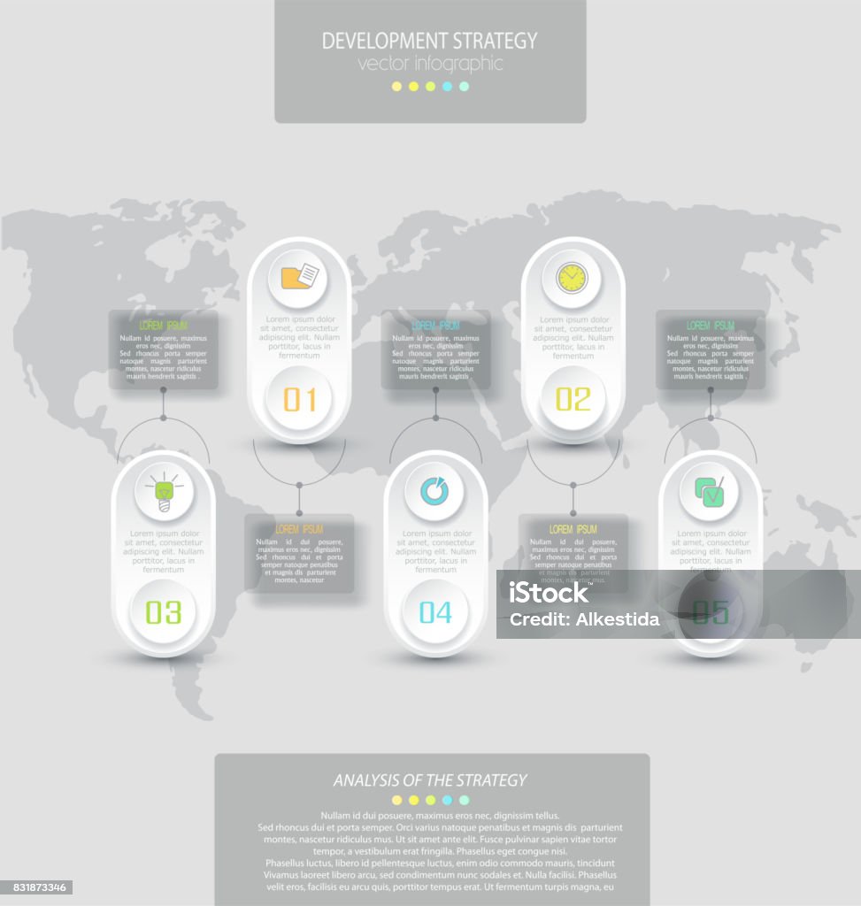 Vector Abstract Element For Business Strategy In Stages Steps Of ...