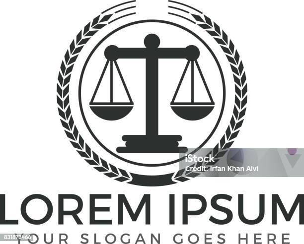 Law Firm Vector Design Stock Illustration - Download Image Now - Badge, Balance, Book