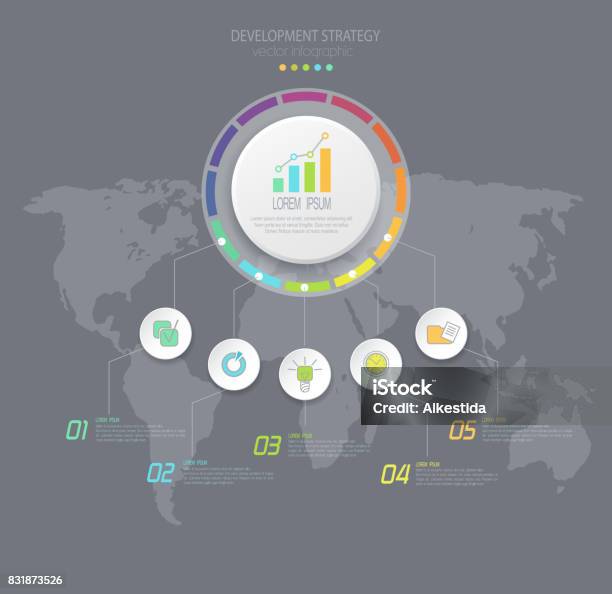 Strategy Development Abstract Vector Abstract Element For Business Strategy In Stages Steps Of ...