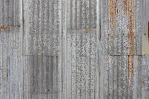 Old metal sheet roof texture. Pattern of old metal sheet. Old metal sheet roof texture. Pattern of old metal sheet. Metal sheet texture. Rusty metal sheet texture. corrugated galvanized metal wall surface texture stock pictures, royalty-free photos & images