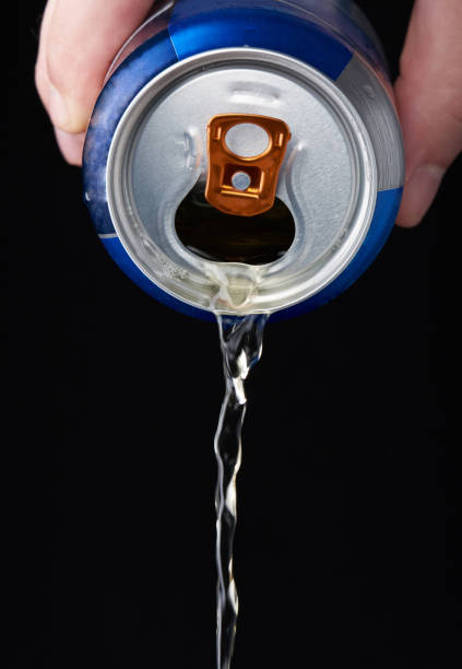 istock Pouring beer from metal can 831884186
