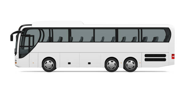 ônibus de treinador isolado - bus coach bus travel isolated - fotografias e filmes do acervo