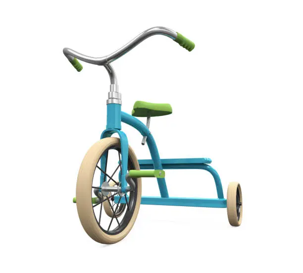 Kids Tricycle isolated on white background. 3D render