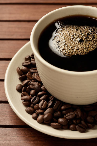Coffee Love Black Coffee with Beans black coffee stock pictures, royalty-free photos & images