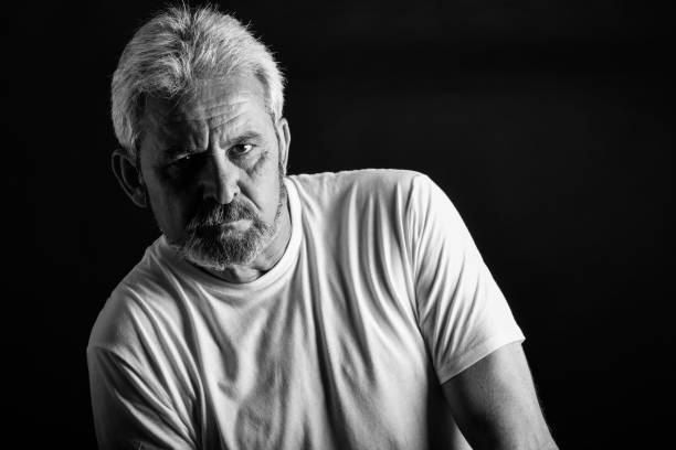 istock Serious mature man with white hair and beard 831900420