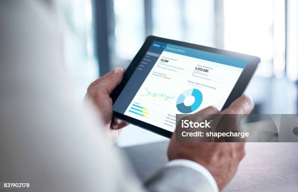 What Does The Future Hold For Business Stock Photo - Download Image Now - Digital Tablet, Analyzing, Device Screen
