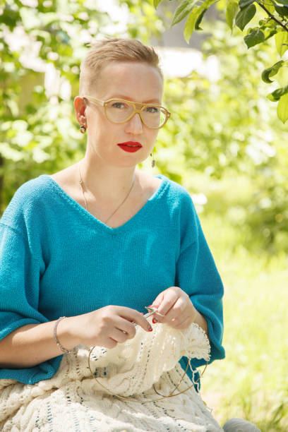 Knitting girl