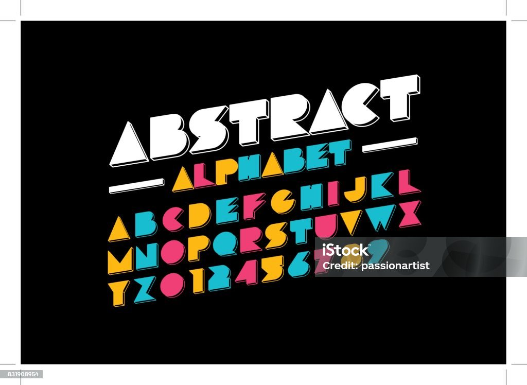 Abstract Letters Abc Abstract Alphabet Stock Illustration - Download Image Now - Abstract ...