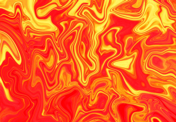 istock Red yellow color mix background. Orange marbling digital illustration 831914134