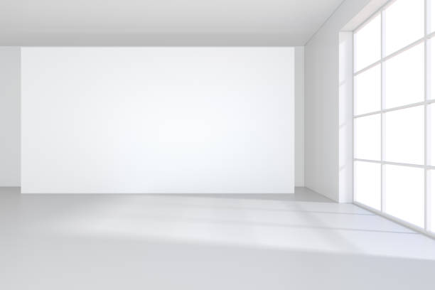 istock White billboard standing near a window in a white room. 3D rendering 831918098