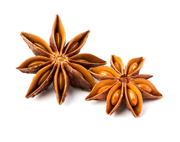 istock Close up star anise spice isolated on white background , overhead and top view 831939654
