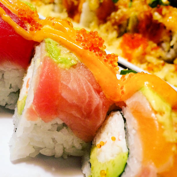 Japanese American Sushi Rolls with Caviar