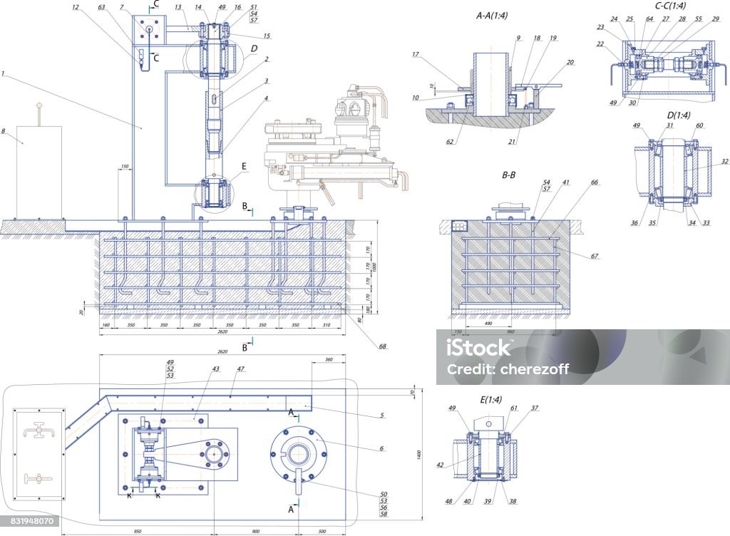 Base Unit Section Base Unit Stock Illustration - Download Image Now - Blueprint, Built ...