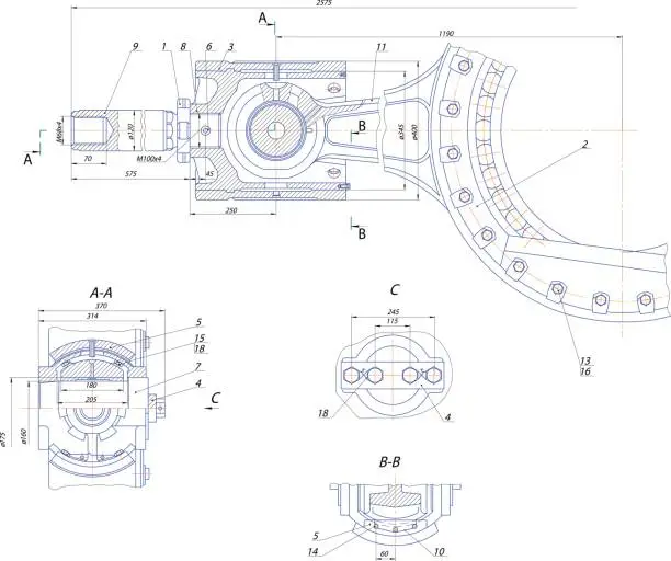 Vector illustration of Crosshead displacement pump mechanism