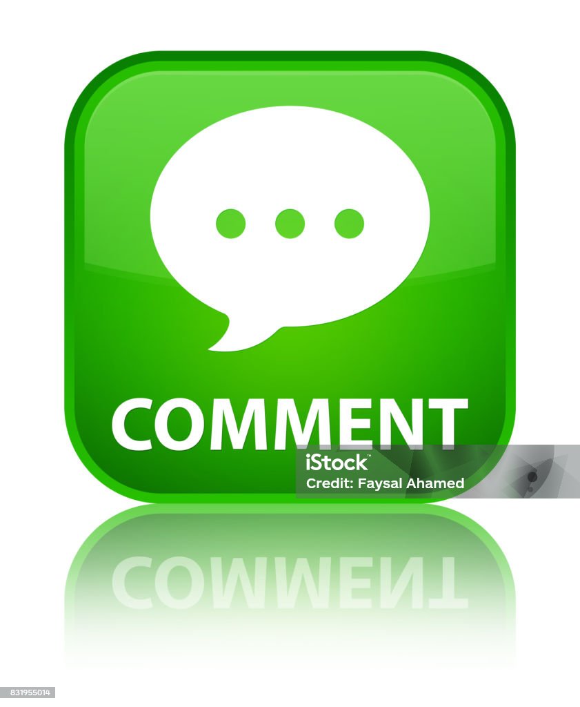 Green Comment Button Comment Special Green Square Button Stock Illustration - Download Image ...