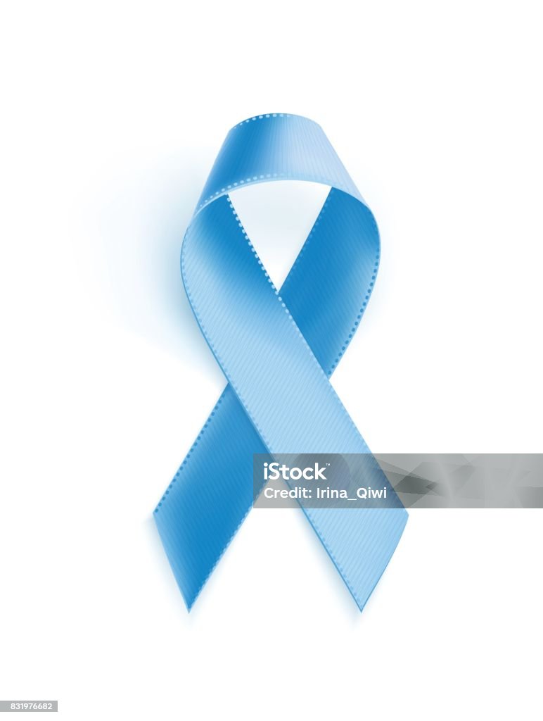 Cancer de la prostate sensibilisation ruban bleu. - clipart vectoriel de Bleu libre de droits