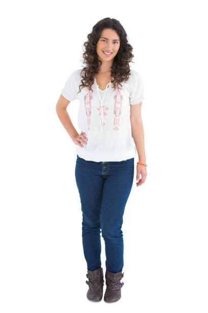 istock Cheerful attractive brunette wearing casual clothes posing 831977412