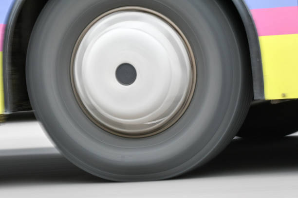 istock Car moving on streets with rolling wheel 831992058