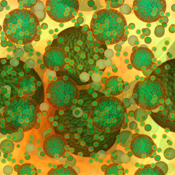 istock Organic background with viruses infecting organism 832006694