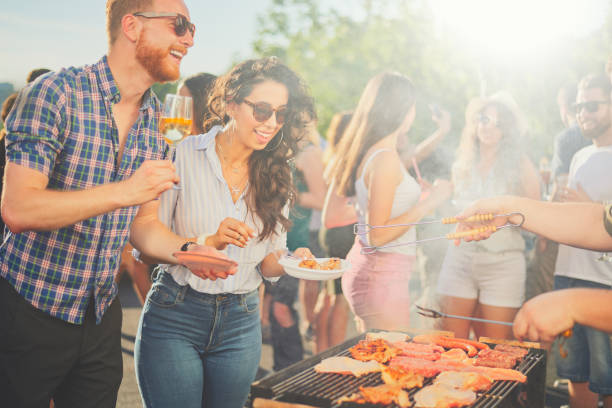 istock Friends having barbecue party 832017898