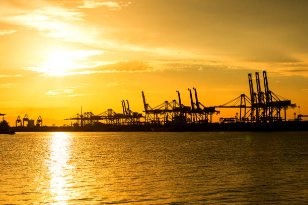 istock Port container terminal for transportation your product 832032010