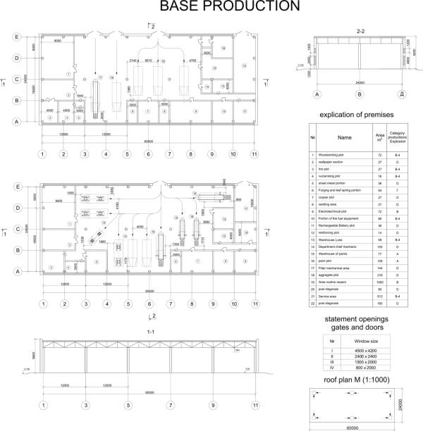 Detailed architectural drawing Detailed architectural drawing of the building motor company. Vector format floor plan blueprint stock illustrations