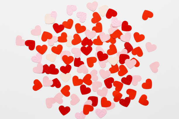 istock Valentines day background with pink and red hearts 832034128