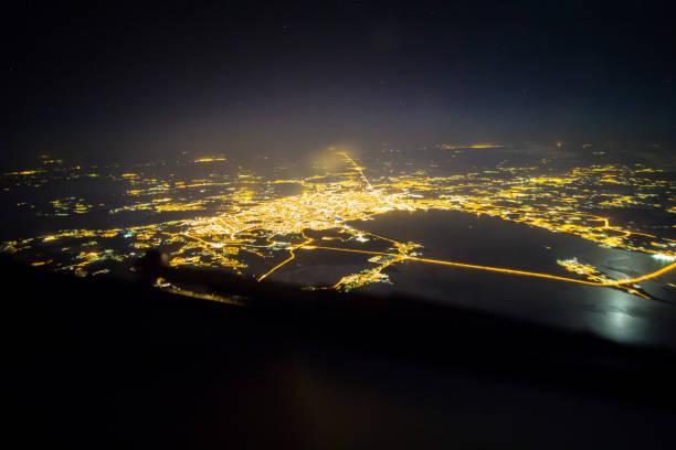 istock Flight over Sankt Petersburg at night 832037654