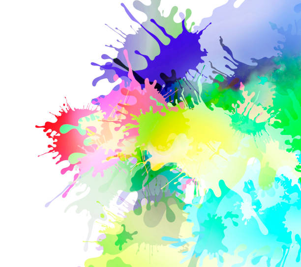 istock Colorful paint and splatter background with paint runs 832040296