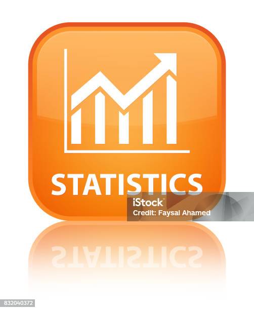 Statistics Orange Statistics Special Orange Square Button Stock Illustration - Download ...