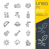 istock Lineo Editable Stroke - Gardening and Seeding line icons 832041898