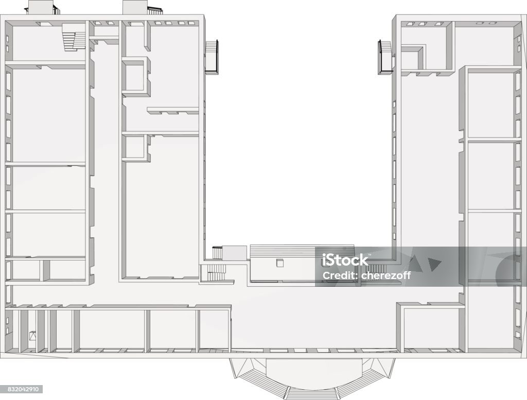 Vector Building Plan Building Plan Stock Illustration - Download Image Now - Built Structure ...