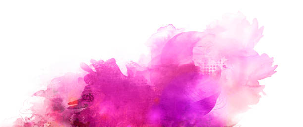 pink purple mixed media banner stock photo