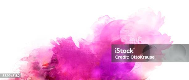 Pink Purple Mixed Media Banner Stock Photo - Download Image Now - Magenta, Backgrounds, Pink Background