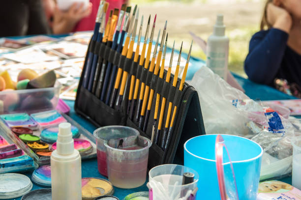 istock face painting paints and brushes 832049890