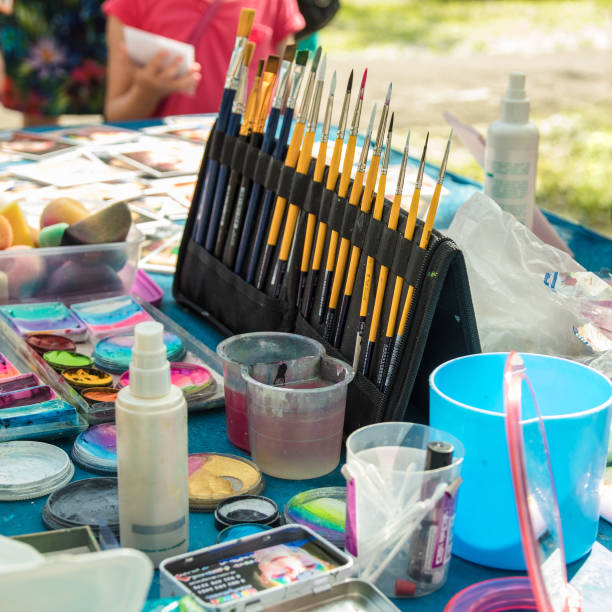 istock face painting paints and brushes 832050050