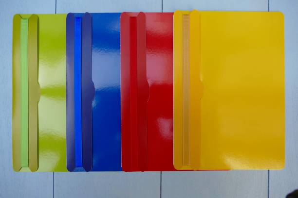 istock Four colorful ribbon bookmarks in a row 832065222
