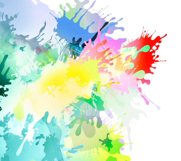 istock Colorful paint and splatter background with paint runs 832065520