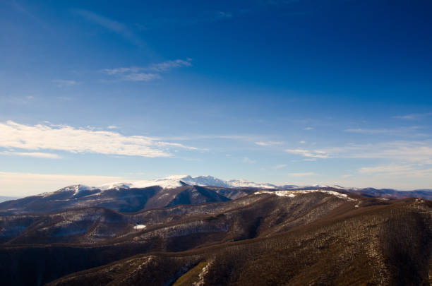 istock Amazing mountain view from mount 