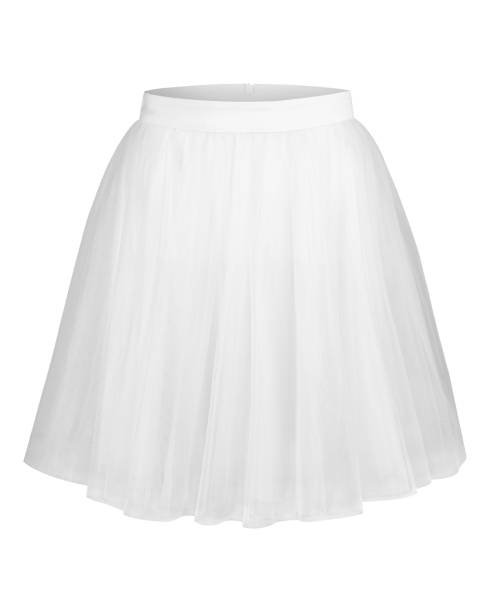 jupe ballerine en tulle blanc isolé - jupe blanche photos et images de collection
