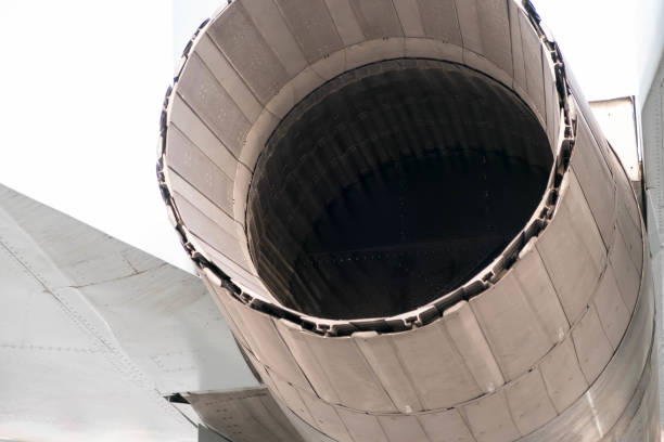 istock under wing of plane standing on parking , selective focus 832093436