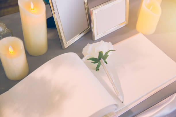 istock wedding memory guest book empty space for writing bless love good times memo 832095956