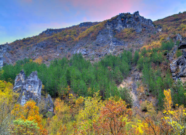 Landscape in the mountain with colorful autums forest Beautiful landscape in the mountain with colorful autums forest The Biogradska Gora National Park stock pictures, royalty-free photos & images