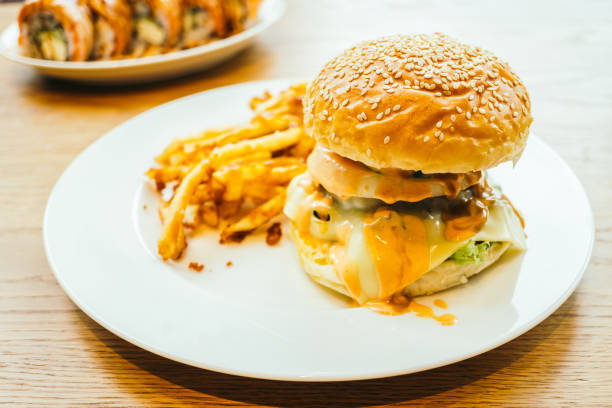 istock Hamburger and french fries 832100532