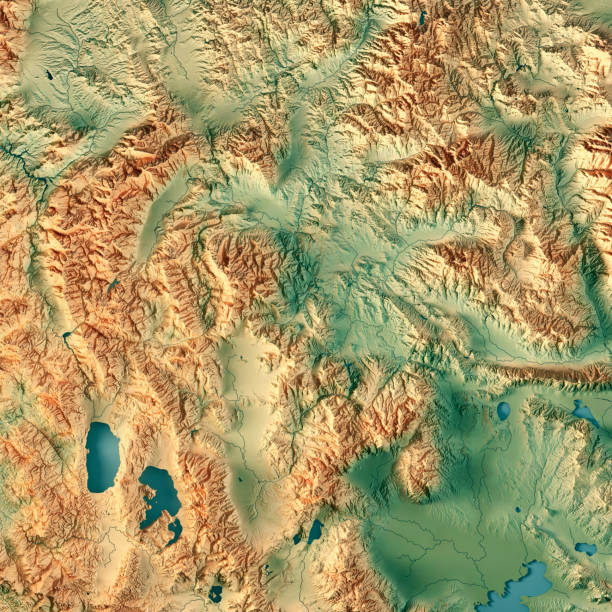 istock Macedonia Country 3D Render Topographic Map 832100586