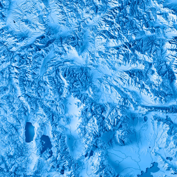 istock Macedonia Country 3D Render Topographic Map Blue 832101988