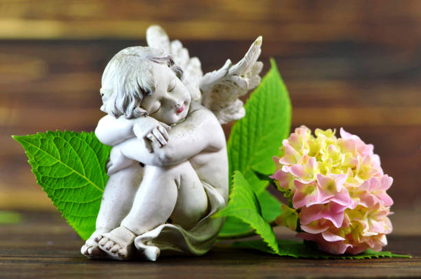 istock Angel and flower 832104994