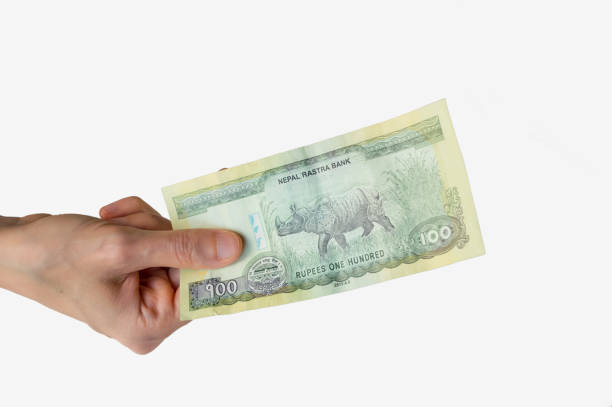 istock Woman holding a hundred Nepal Rupees note in her hand 832105328