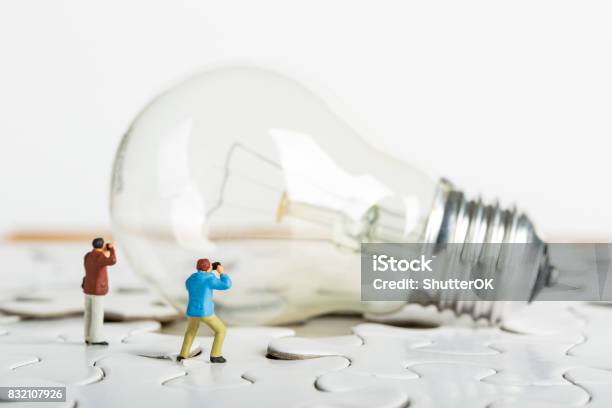 Photographer Find Creative Idea Stock Photo - Download Image Now - Figurine, Small, People