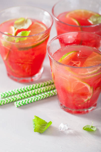 istock watermelon lemonade with lime and mint, summer refreshing drink 832108182